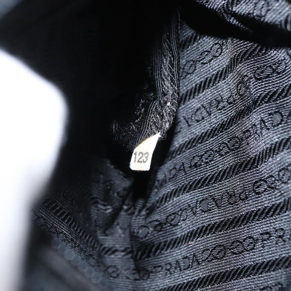 PRADA Shoulder Bag Nylon Black Silver Auth 163806