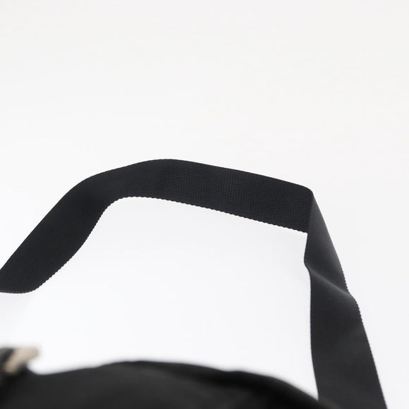 PRADA Shoulder Bag Nylon Black Silver Auth 163806
