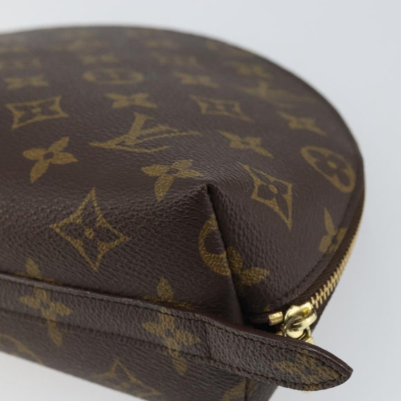 LOUIS VUITTON Monogram Trousse Demi Ronde Cosmetic Pouch M47520 LV Auth 163812