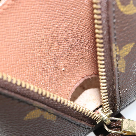 LOUIS VUITTON Monogram Trousse Demi Ronde Cosmetic Pouch M47520 LV Auth 163812