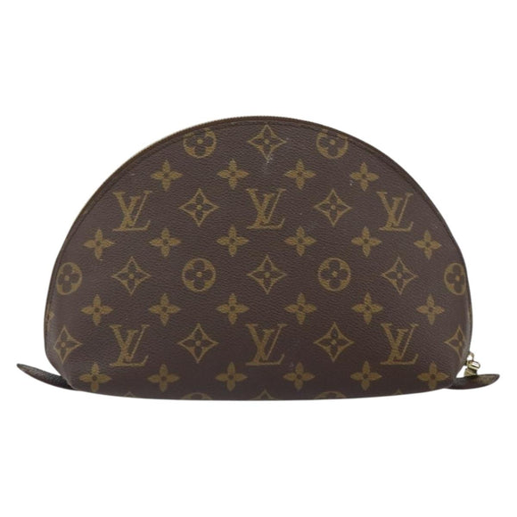 LOUIS VUITTON Monogram Trousse Demi Ronde Cosmetic Pouch M47520 LV Auth 163812