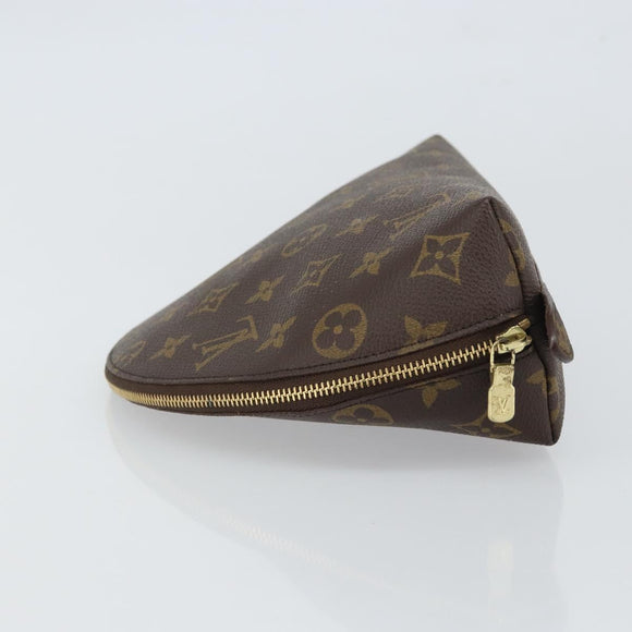 LOUIS VUITTON Monogram Trousse Demi Ronde Cosmetic Pouch M47520 LV Auth 163812