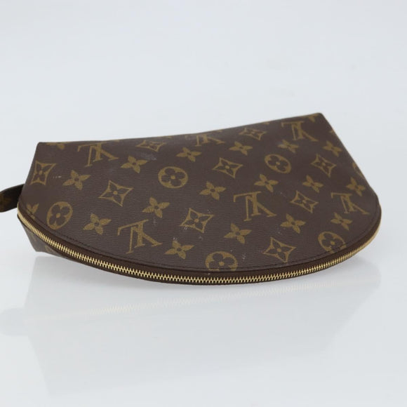 LOUIS VUITTON Monogram Trousse Demi Ronde Cosmetic Pouch M47520 LV Auth 163812