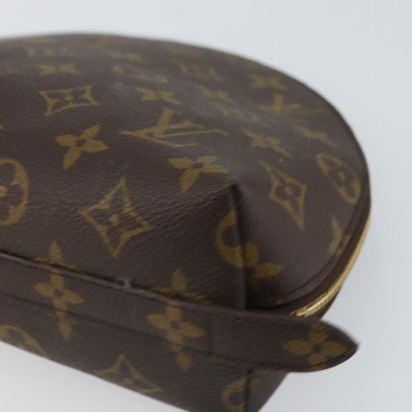 LOUIS VUITTON Monogram Trousse Demi Ronde Cosmetic Pouch M47520 LV Auth 163812