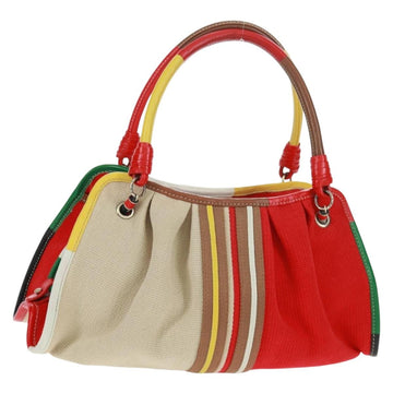 BOTTEGA VENETA Hand Bag Canvas Multicolor Silver Auth 163819V