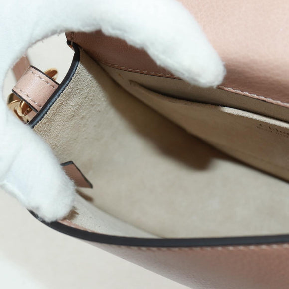 Chloe Nile Hand Bag Leather 2way Pink Gold Auth 163820V