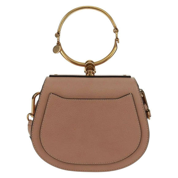 Chloe Nile Hand Bag Leather 2way Pink Gold Auth 163820V