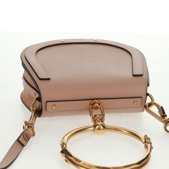 Chloe Nile Hand Bag Leather 2way Pink Gold Auth 163820V