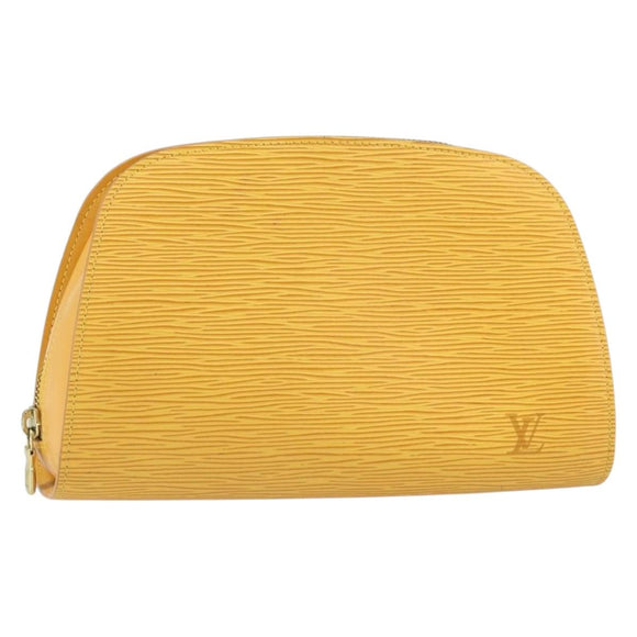 LOUIS VUITTON Epi Dauphine GM Pouch Yellow LV Auth 163821