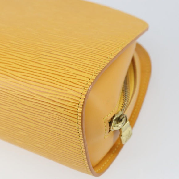 LOUIS VUITTON Epi Dauphine GM Pouch Yellow LV Auth 163821