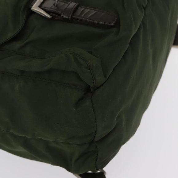 PRADA Backpack Nylon Green Silver Auth 163822