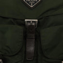 PRADA Backpack Nylon Green Silver Auth 163822-19