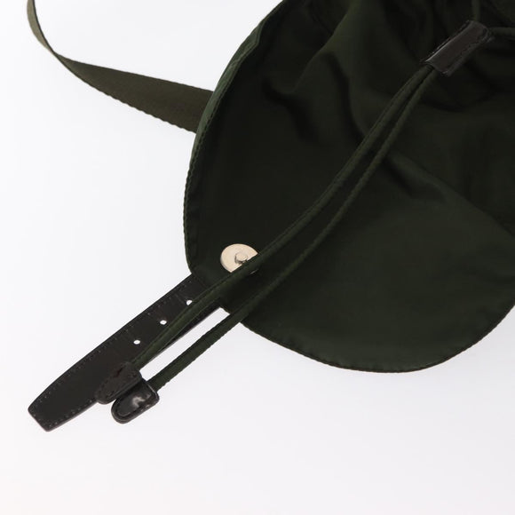PRADA Backpack Nylon Green Silver Auth 163822