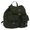 PRADA Backpack Nylon Green Silver Auth 163822-1