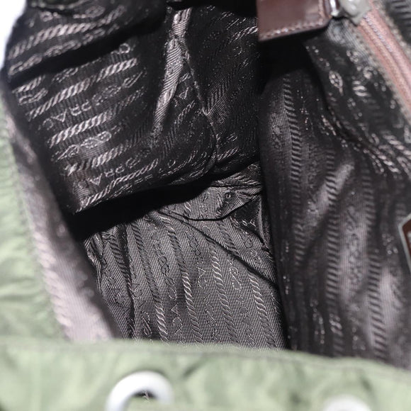 PRADA Backpack Nylon Green Silver Auth 163822