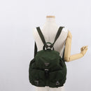 PRADA Backpack Nylon Green Silver Auth 163822-27
