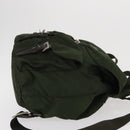 PRADA Backpack Nylon Green Silver Auth 163822-3