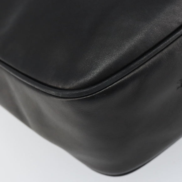 CELINE Circle Shoulder Bag Leather Black Gold Auth 163823