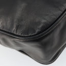 CELINE Circle Shoulder Bag Leather Black Gold Auth 163823-13