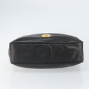 CELINE Circle Shoulder Bag Leather Black Gold Auth 163823-9