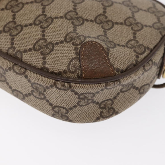 GUCCI GG Supreme Web Sherry Line Bag PVC Beige Gold 89 02 066 Auth 163825