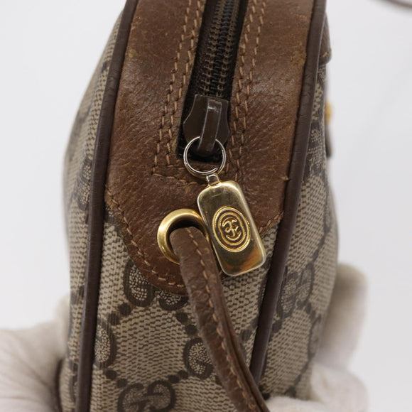 GUCCI GG Supreme Web Sherry Line Bag PVC Beige Gold 89 02 066 Auth 163825