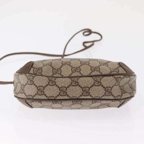 GUCCI GG Supreme Web Sherry Line Bag PVC Beige Gold 89 02 066 Auth 163825