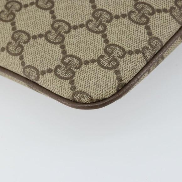 GUCCI GG Supreme Web Sherry Line Bag PVC Beige Gold 004 02 047 Auth 163828