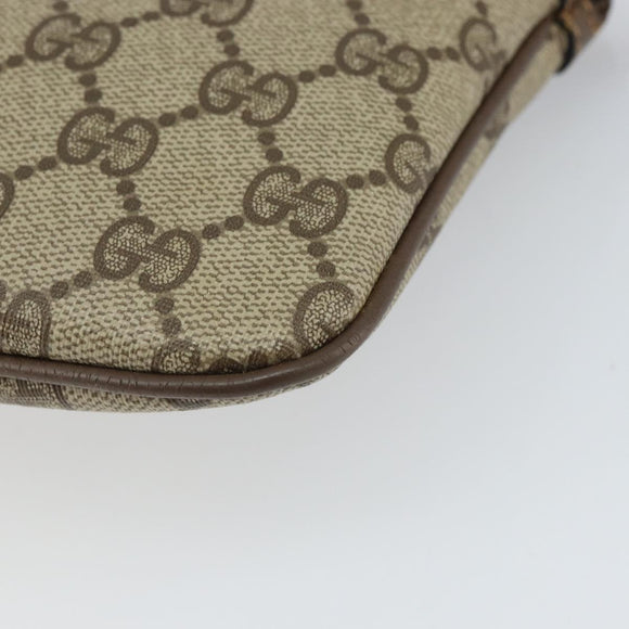 GUCCI GG Supreme Web Sherry Line Bag PVC Beige Gold 004 02 047 Auth 163828