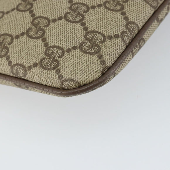 GUCCI GG Supreme Web Sherry Line Bag PVC Beige Gold 004 02 047 Auth 163828