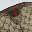 GUCCI GG Supreme Web Sherry Line Bag PVC Beige Gold 004 02 047 Auth 163828-18