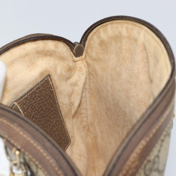 GUCCI GG Supreme Web Sherry Line Bag PVC Beige Gold 004 02 047 Auth 163828