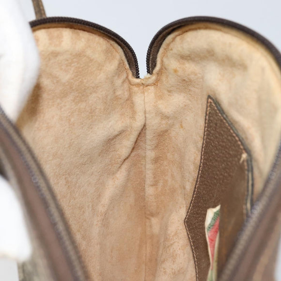 GUCCI GG Supreme Web Sherry Line Bag PVC Beige Gold 004 02 047 Auth 163828