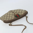 GUCCI GG Supreme Web Sherry Line Bag PVC Beige Gold 004 02 047 Auth 163828-6
