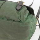 PRADA Shoulder Bag Nylon Green Gold Auth 163834-14