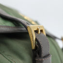 PRADA Shoulder Bag Nylon Green Gold Auth 163834-9