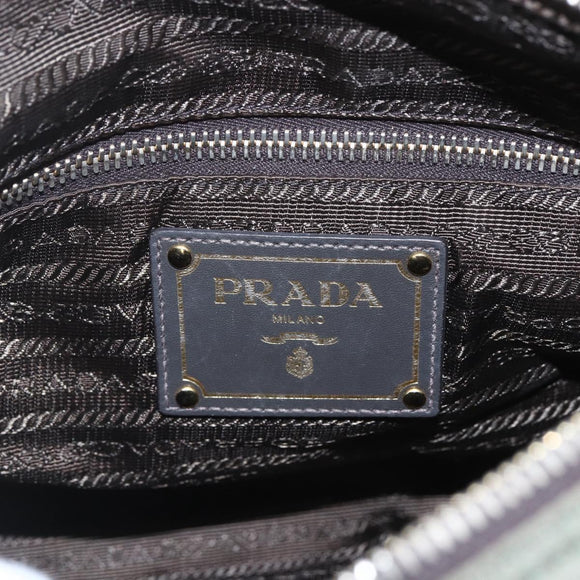 PRADA Shoulder Bag Nylon Green Gold Auth 163834