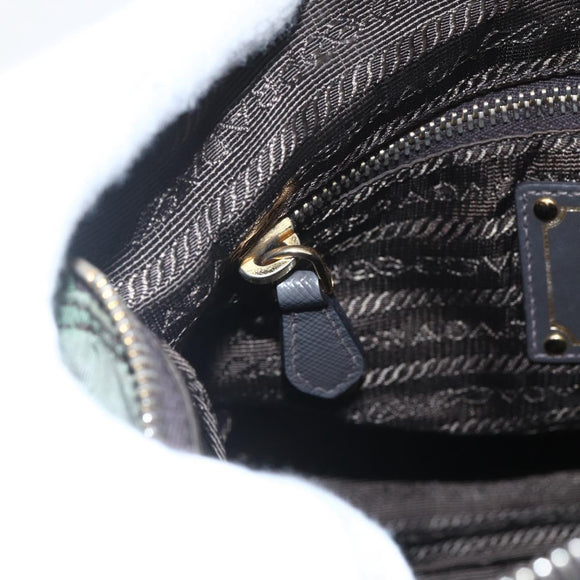 PRADA Shoulder Bag Nylon Green Gold Auth 163834