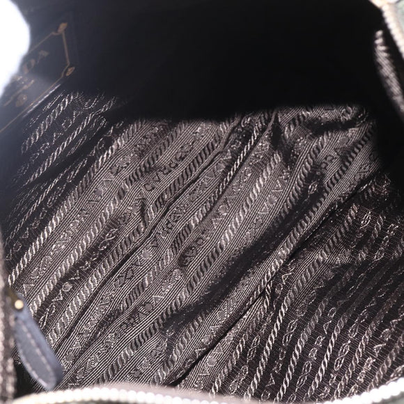 PRADA Shoulder Bag Nylon Green Gold Auth 163834