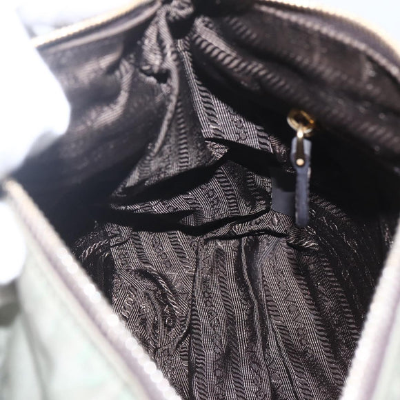 PRADA Shoulder Bag Nylon Green Gold Auth 163834
