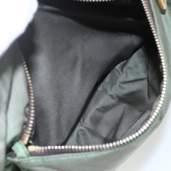 PRADA Shoulder Bag Nylon Green Gold Auth 163834