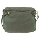 PRADA Shoulder Bag Nylon Green Gold Auth 163834-2