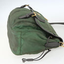 PRADA Shoulder Bag Nylon Green Gold Auth 163834-4