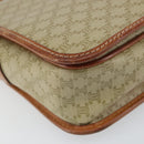 CELINE Macadam Canvas Circle Shoulder Bag Beige Gold Auth 163837-11