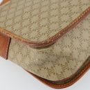 CELINE Macadam Canvas Circle Shoulder Bag Beige Gold Auth 163837-13