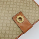 CELINE Macadam Canvas Circle Shoulder Bag Beige Gold Auth 163837-14