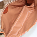 CELINE Macadam Canvas Circle Shoulder Bag Beige Gold Auth 163837-18