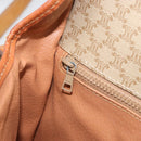 CELINE Macadam Canvas Circle Shoulder Bag Beige Gold Auth 163837-21