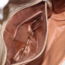 CELINE Macadam Canvas Circle Shoulder Bag Beige Gold Auth 163837-22