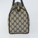 GUCCI GG Supreme Sherry Line Boston Bag PVC Navy Gold 116 02 006 Auth 163838-3